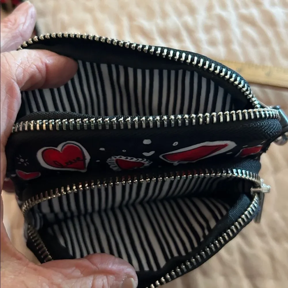 Brighton Love Heart Phone/wallet  Bag - Black and Red